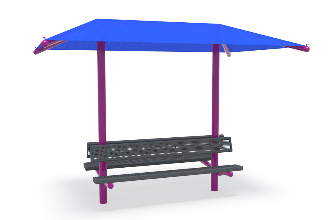 Freestanding Shade with Benches